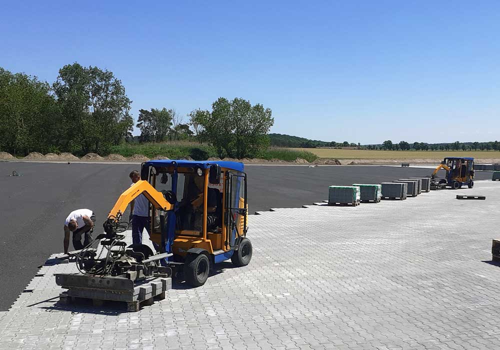 Pflastersteinverlegung